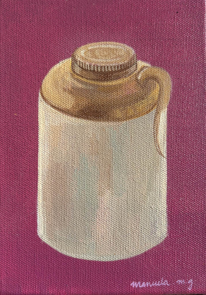 Goan Pickle Jar, 6” x 6” Acrylic on canvas