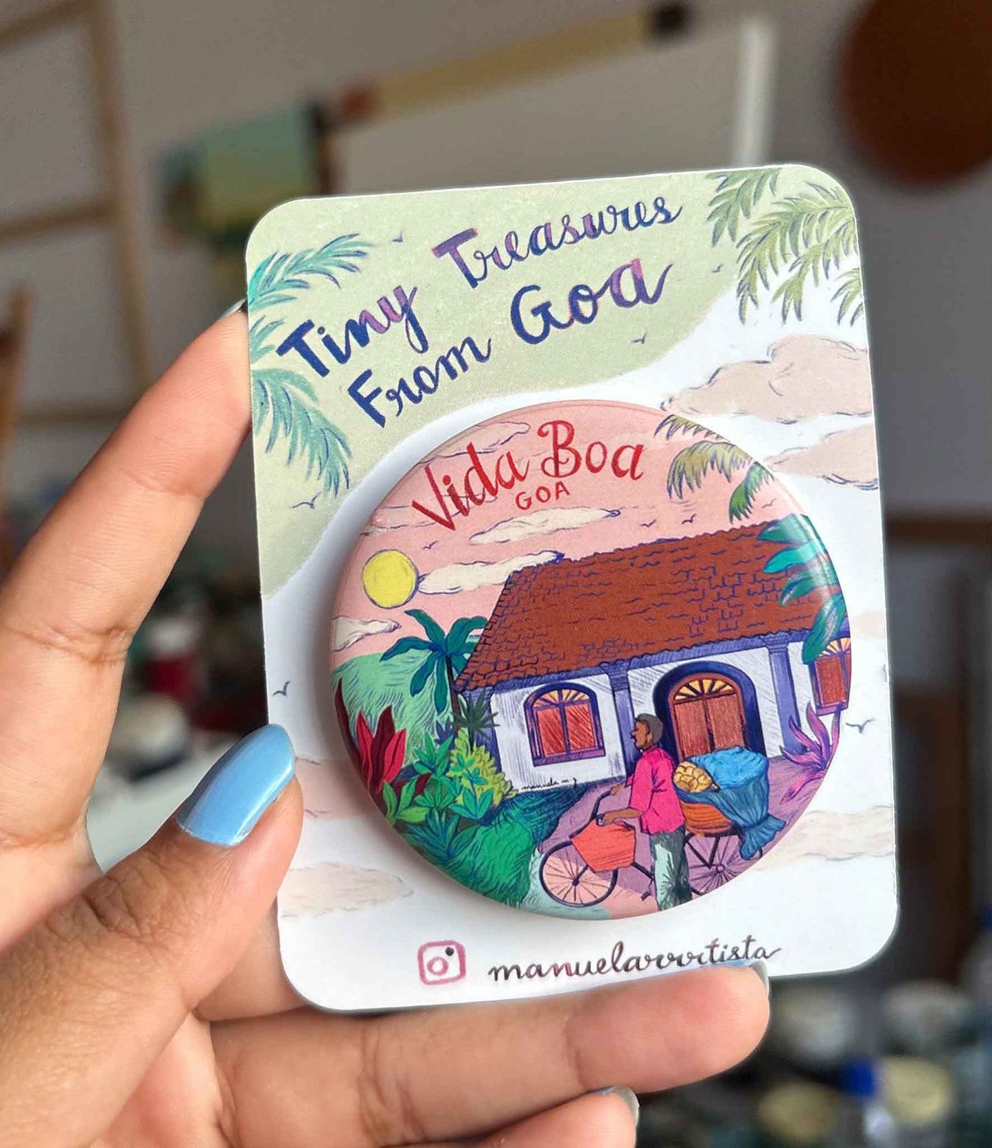 Vida Boa Fridge Magnet and badge