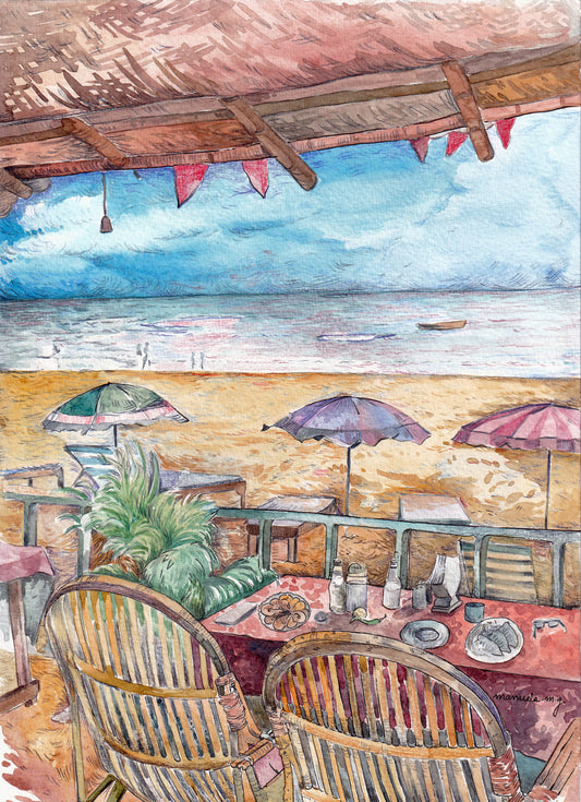 Praia, Goan Beach watercolour
